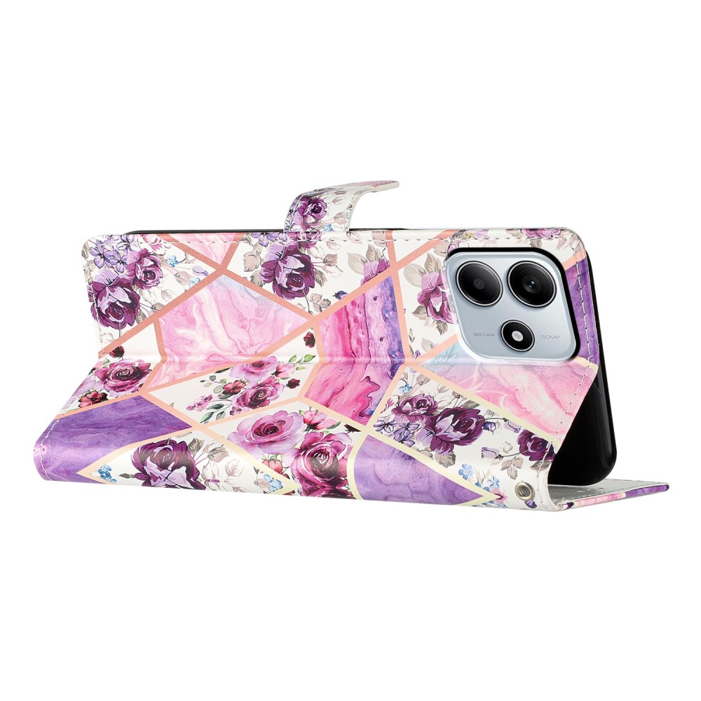  Xiaomi Redmi Note 14 5G Fodral Med Tryck Lila Blommor