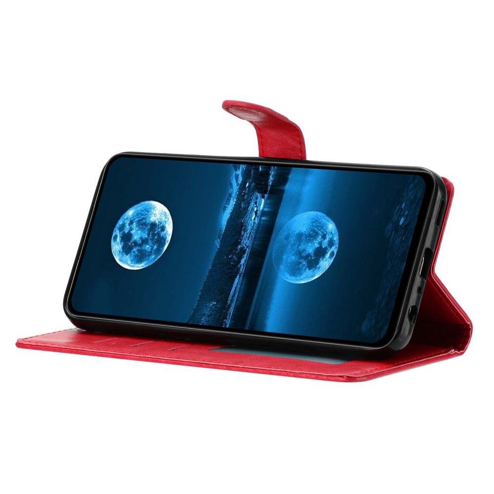  Xiaomi Redmi Note 14 5G Plånboksfodral Läder Röd/Rosa