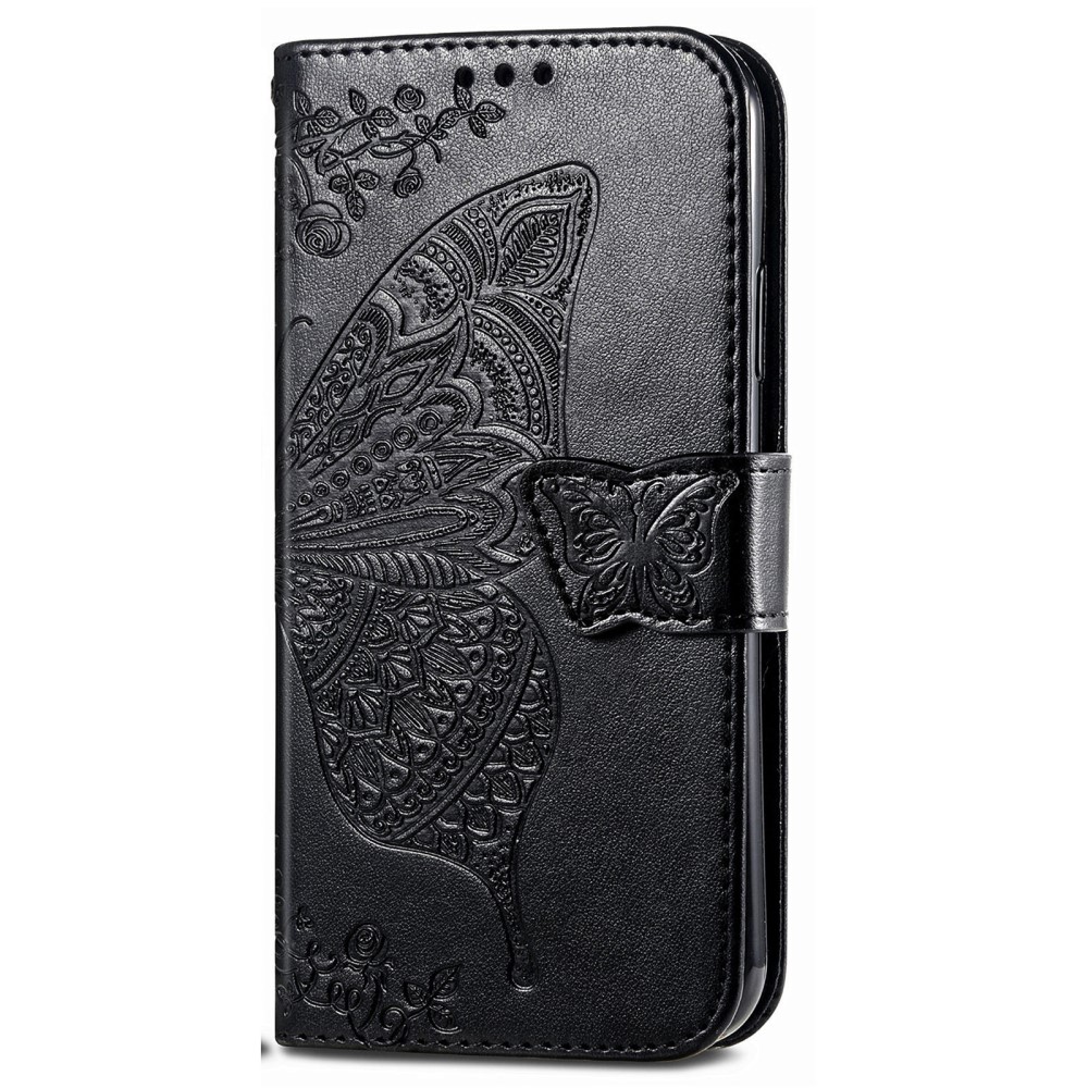  Xiaomi Redmi Note 14 Pro 5G Fodral Läder Fjäril Tryck Svart