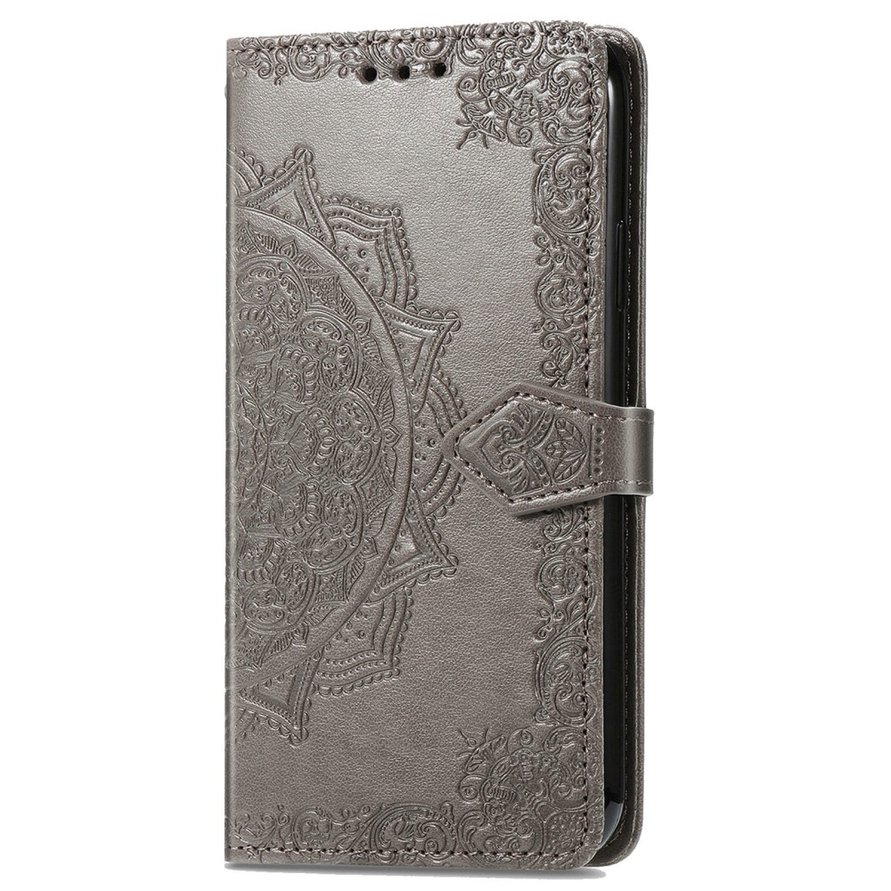  Xiaomi Redmi Note 14 5G Fodral Läder Mandala Tryck Grå