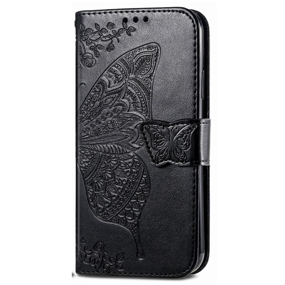  Xiaomi Redmi Note 14 5G Fodral Läder Fjäril Tryck Svart