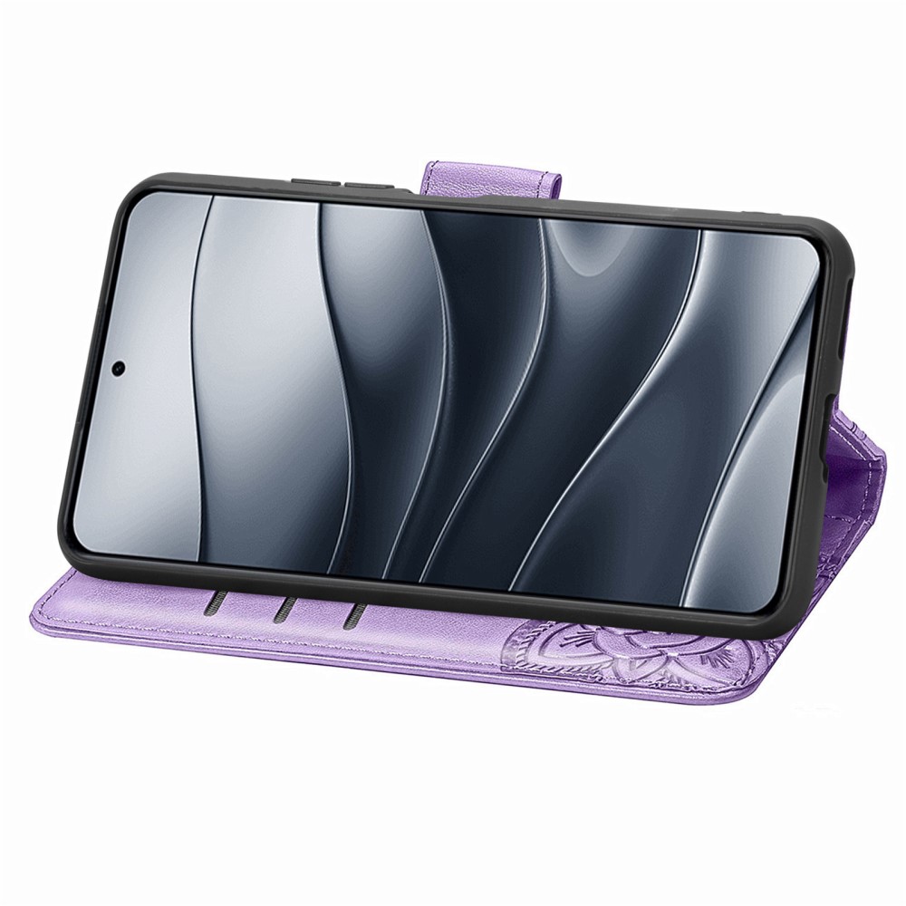  Xiaomi Redmi Note 14 5G Fodral Läder Fjäril Tryck Lila