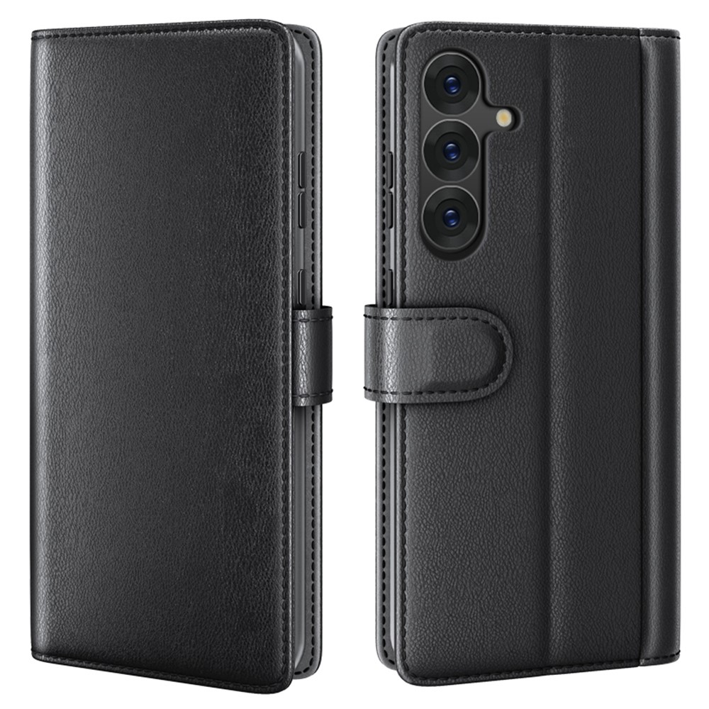  Samsung Galaxy S25 Fodral Premium Äkta Läder Svart
