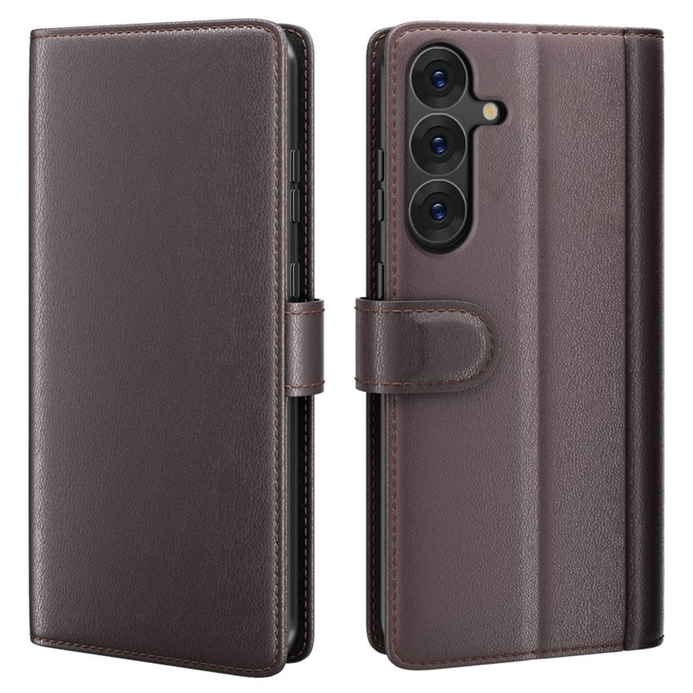  Samsung Galaxy S25 Fodral Premium Äkta Läder Brun
