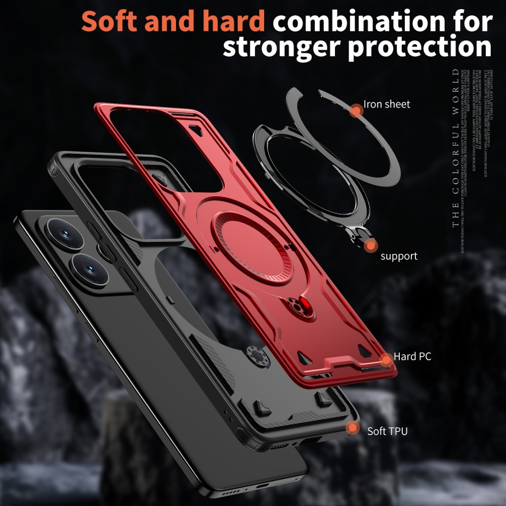  Xiaomi Redmi Note 14 5G Skal MagSafe Kickstand Hybrid Röd