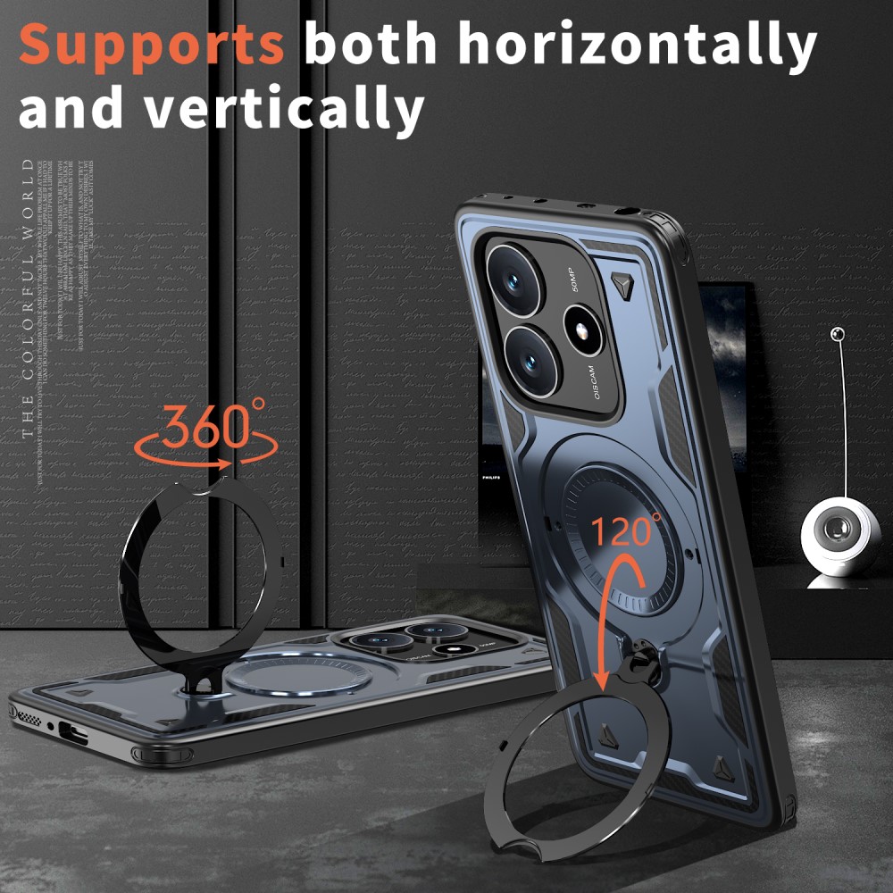  Xiaomi Redmi Note 14 5G Skal MagSafe Kickstand Hybrid Blå