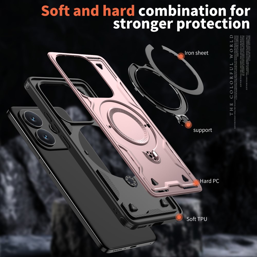  Xiaomi Redmi Note 14 5G Skal MagSafe Kickstand Hybrid Roséguld