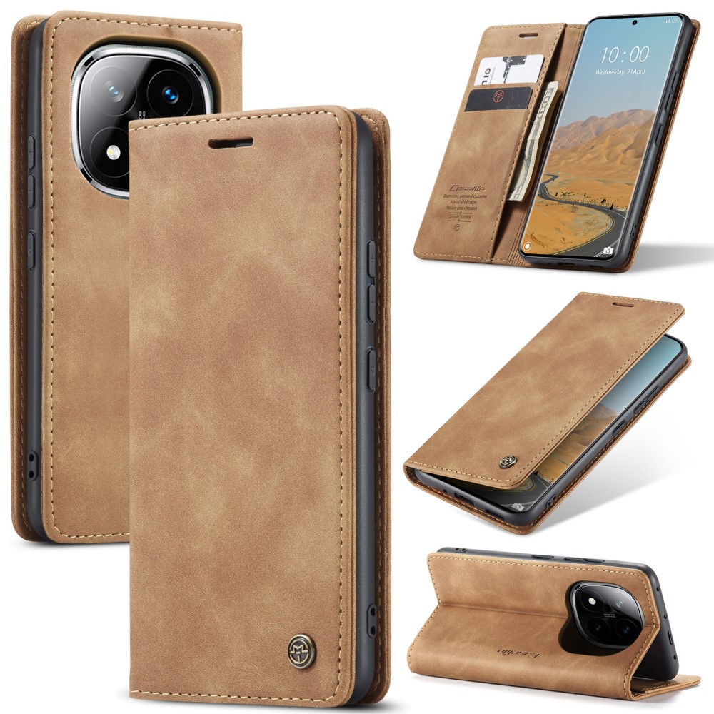 CASEME CASEME Redmi Note 14 Pro/Pro Plus 5G Fodral Flip Retro Läder