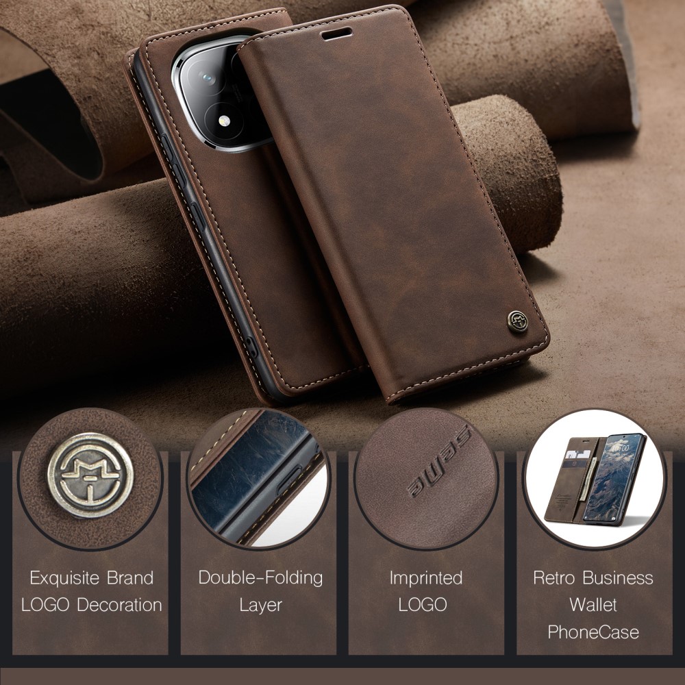 CASEME CASEME Redmi Note 14 Pro/Pro Plus 5G Fodral Flip Retro Läder