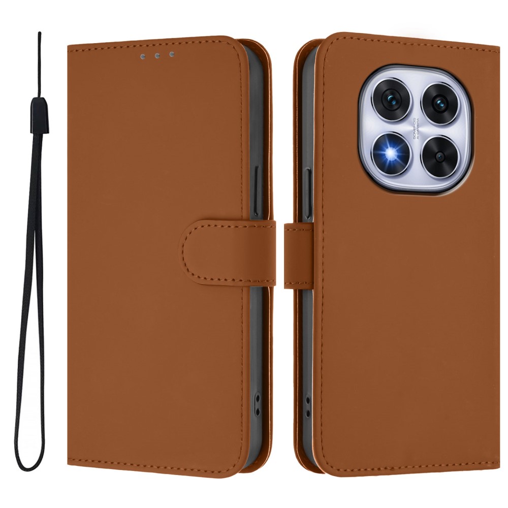  Xiaomi Redmi Note 14 Pro/Pro Plus 5G Fodral Läder Brun