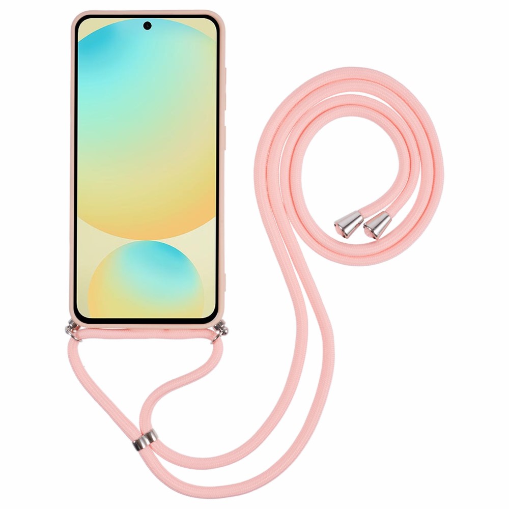  Samsung Galaxy S25 Skal TPU Med Mobilsnöre Rosa