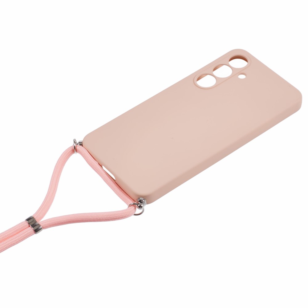  Samsung Galaxy S25 Skal TPU Med Mobilsnöre Rosa