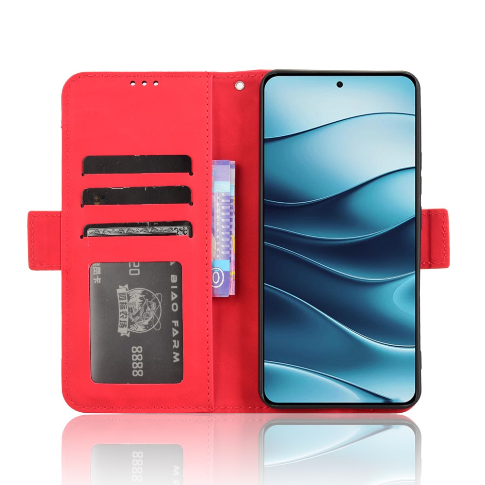  Xiaomi Redmi Note 14 5G Fodral Med Avtagbart Kortfack Röd