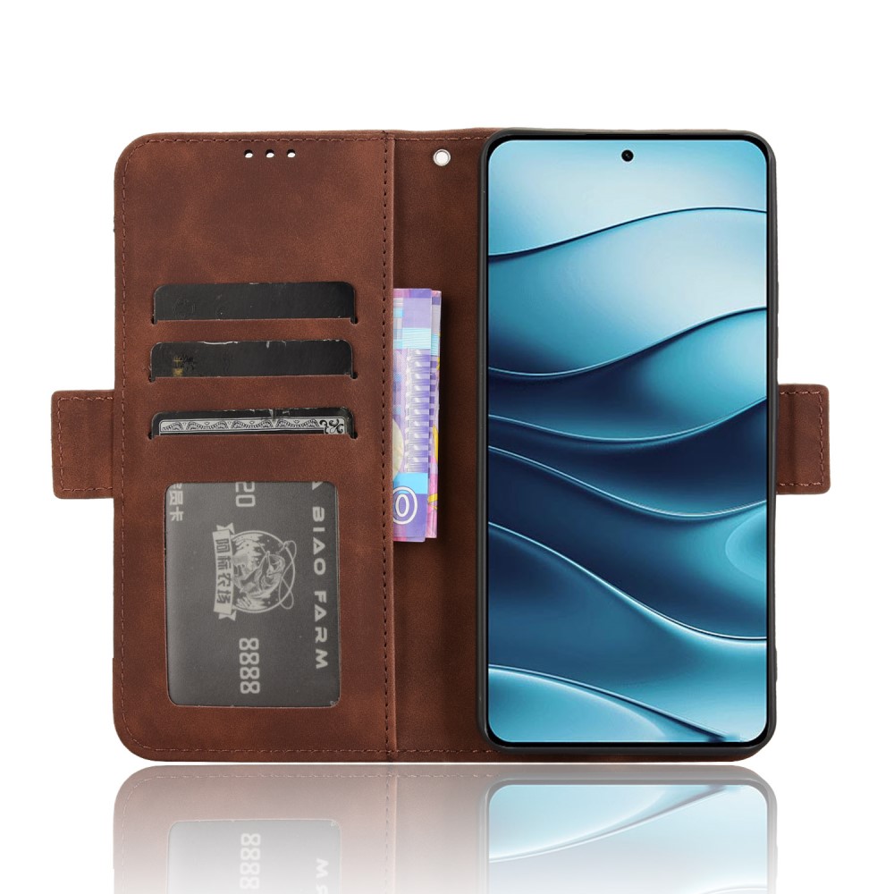  Xiaomi Redmi Note 14 5G Fodral Med Avtagbart Kortfack Brun