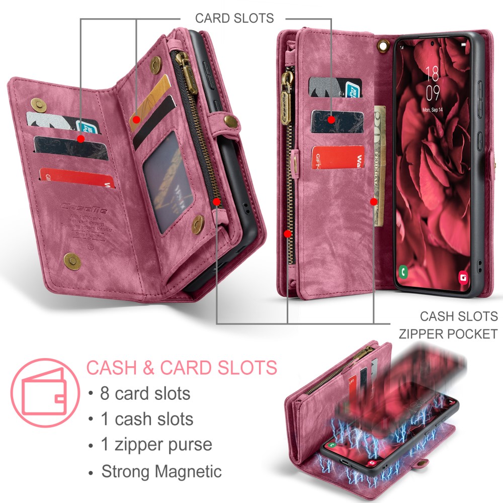 CASEME CASEME Galaxy S25 2in1 Fodral Multifunktionellt Röd