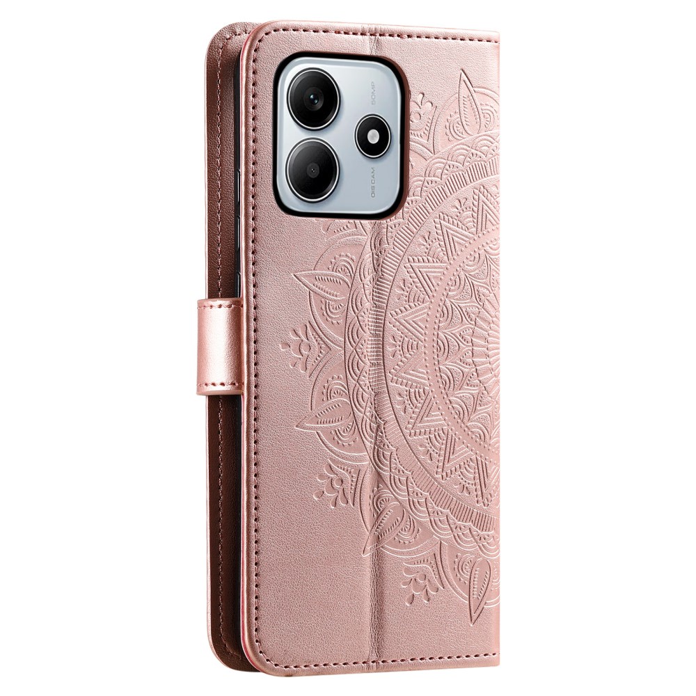  Xiaomi Redmi Note 14 5G Fodral Mandala Läder Roséguld