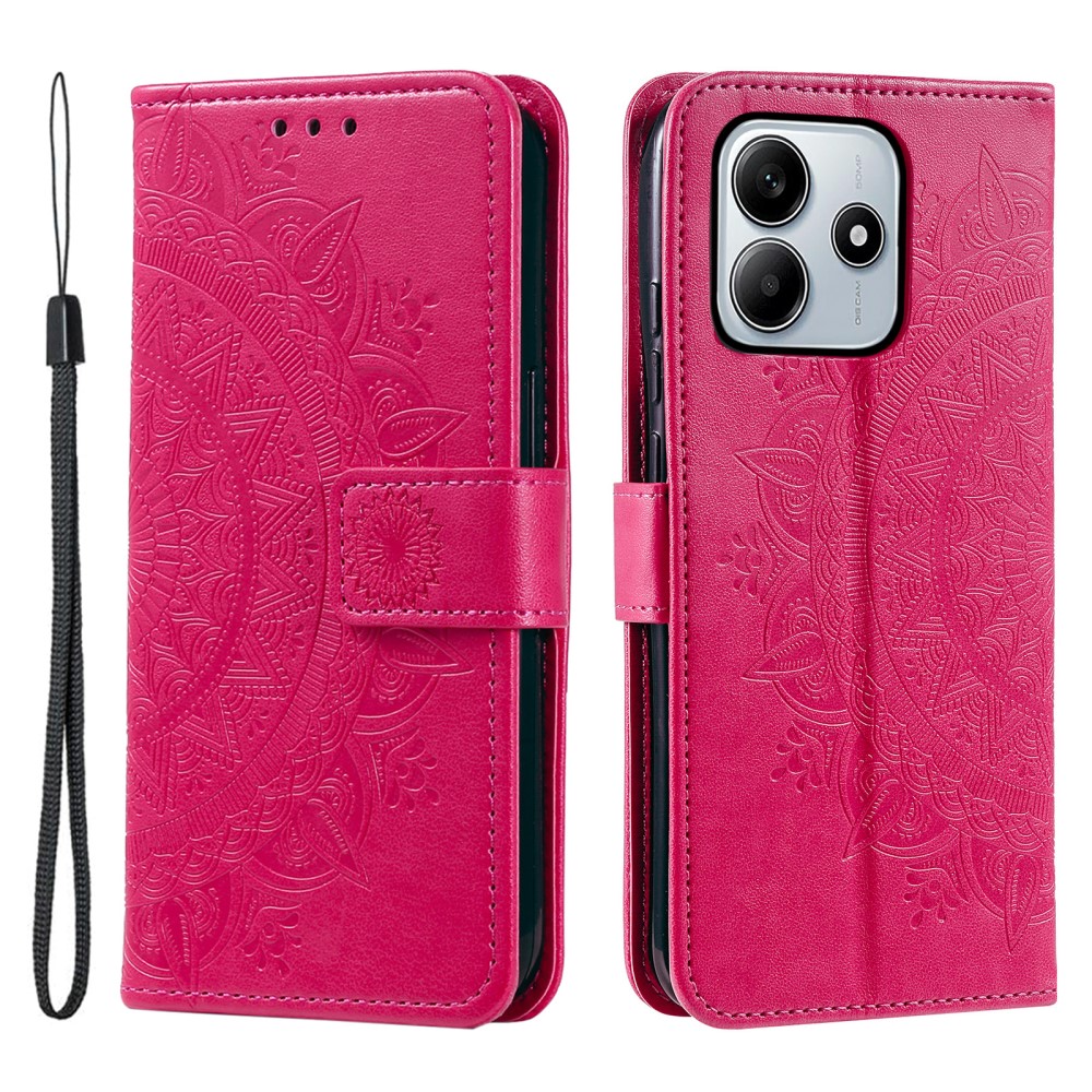  Xiaomi Redmi Note 14 5G Fodral Mandala Läder Rosa