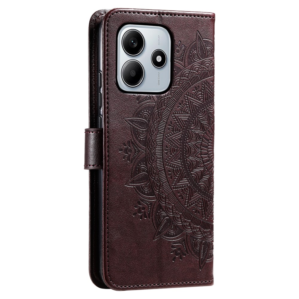  Xiaomi Redmi Note 14 5G Fodral Mandala Läder Brun