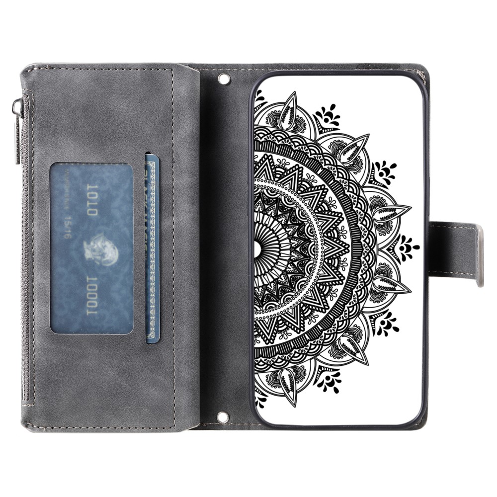  Xiaomi Redmi Note 14 5G Fodral Mandala Läder Grå