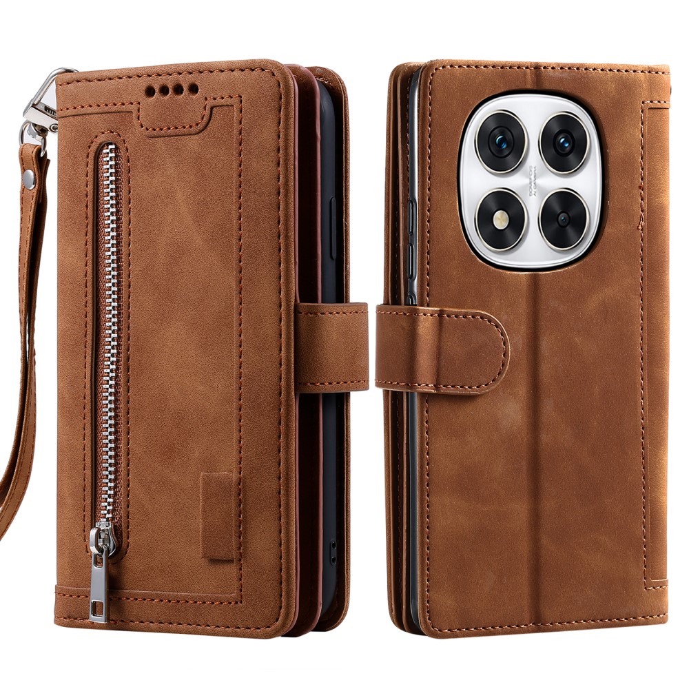  Xiaomi Redmi Note 14 Pro/Pro Plus 5G Fodral Multifunktionell Brun