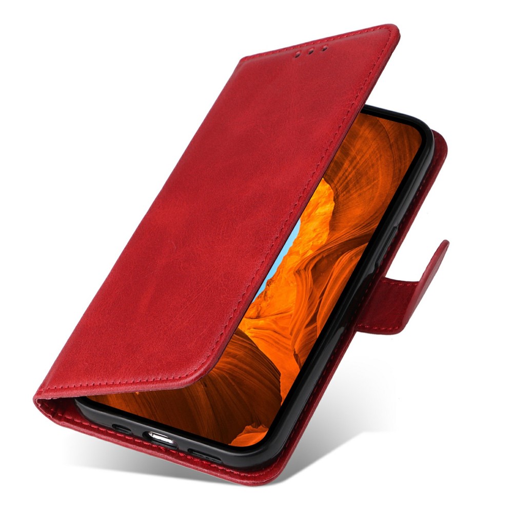  Xiaomi Redmi Note 14 4G Fodral Läder Folio Röd