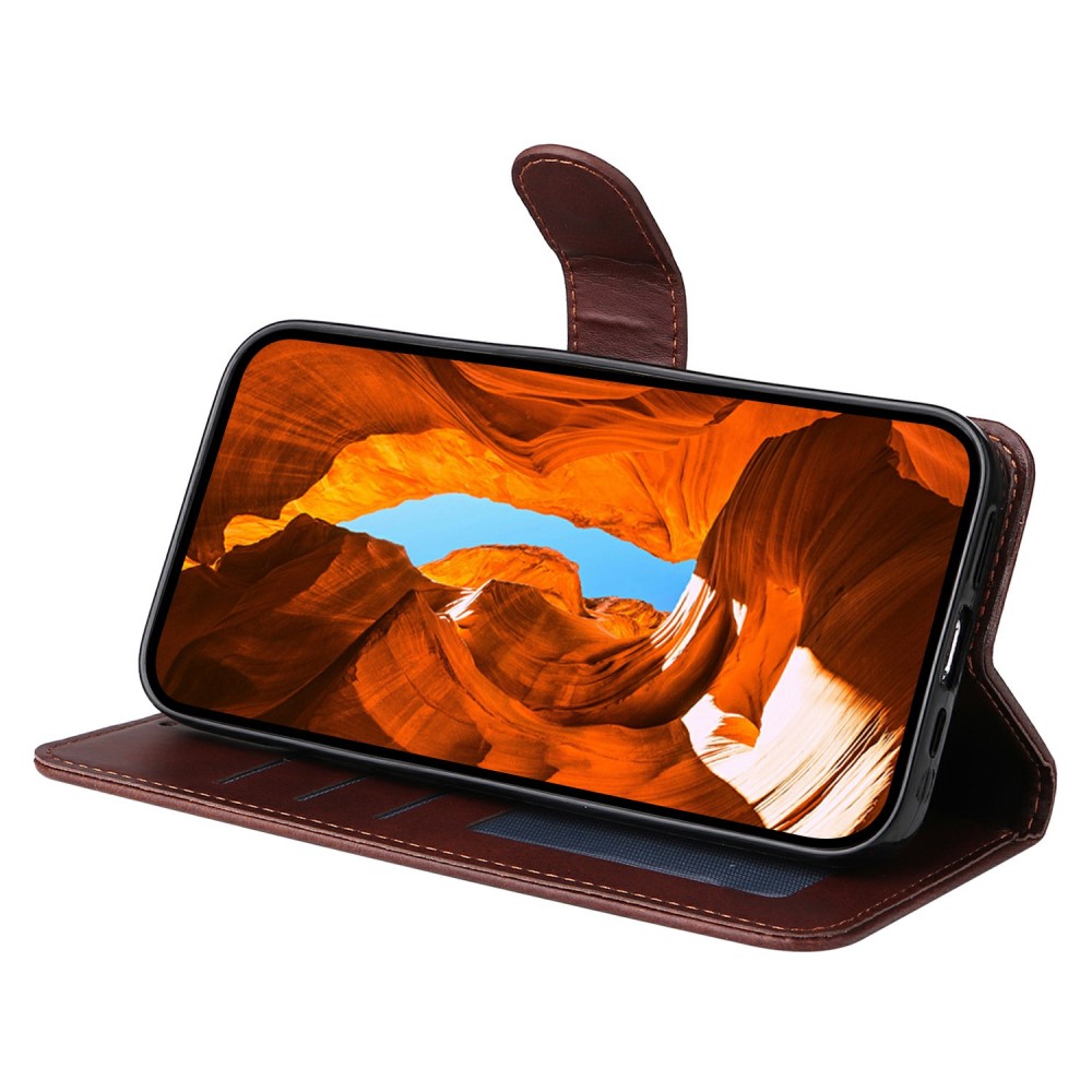  Xiaomi Redmi Note 14 4G Fodral Läder Folio Brun