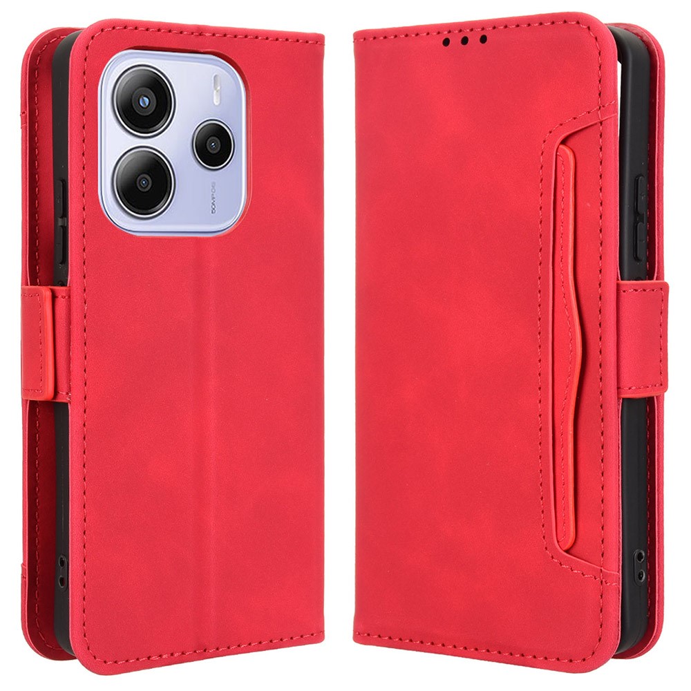  Xiaomi Redmi Note 14 4G Fodral Med Avtagbart Kortfack Röd