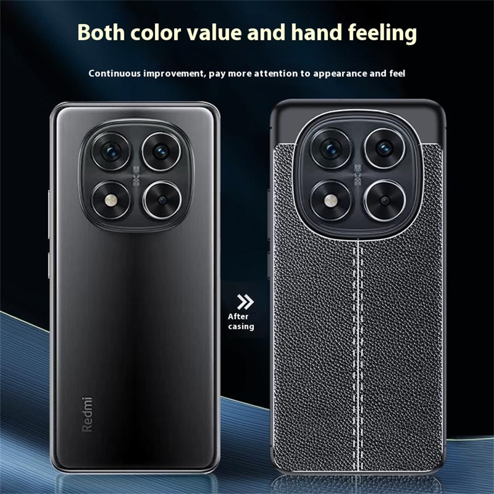  Xiaomi Redmi Note 14 Pro/Pro Plus 5G Skal Litchi Textur Svart