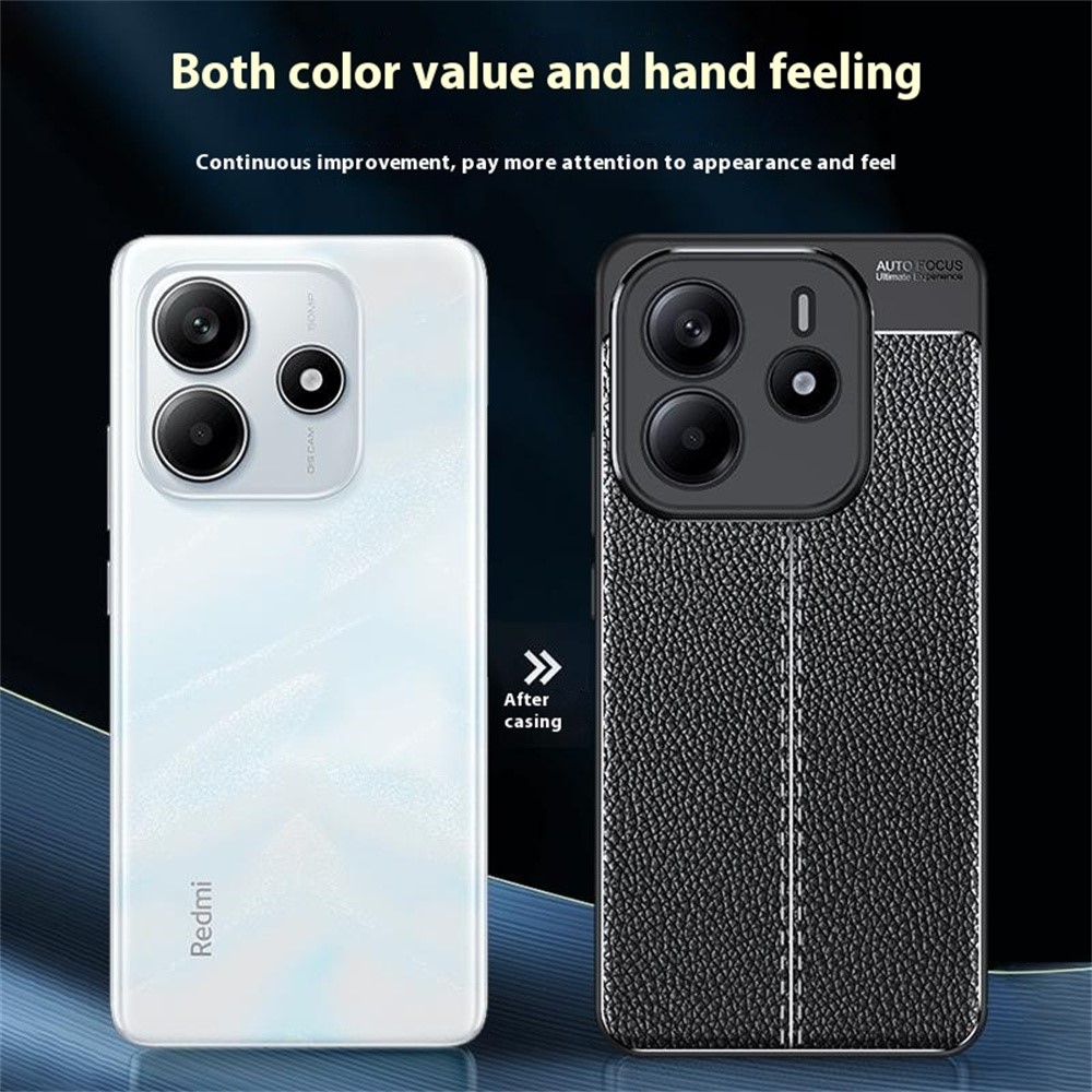  Xiaomi Redmi Note 14 5G Skal Litchi Textur Svart