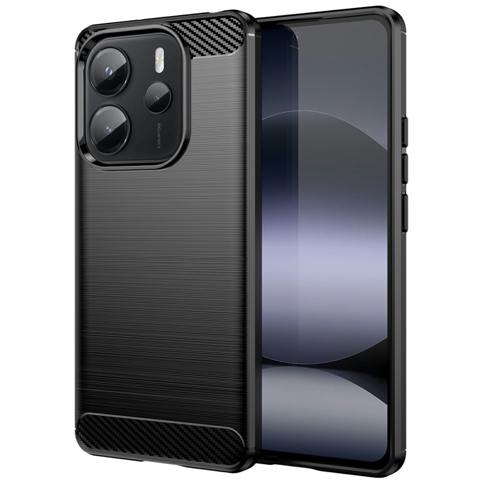  Xiaomi Redmi Note 14 4G Skal Borstad Stål Textur Svart