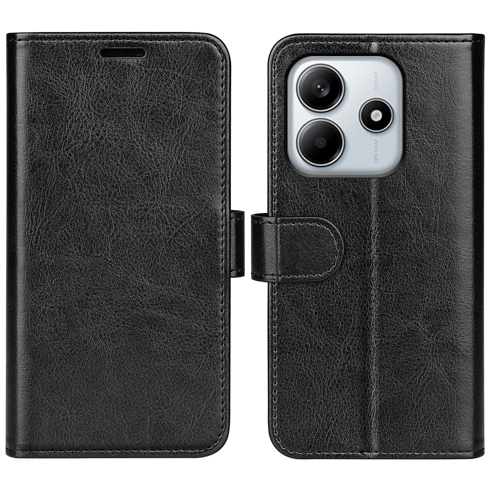  Xiaomi Redmi Note 14 4G Fodral Crazy Horse Läder Svart
