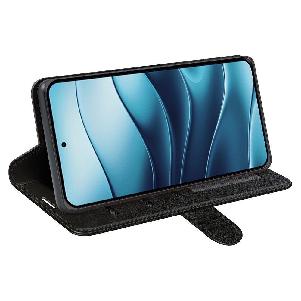  Xiaomi Redmi Note 14 4G Fodral Crazy Horse Läder Svart