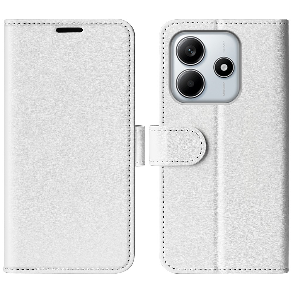  Xiaomi Redmi Note 14 4G Fodral Crazy Horse Läder Vit
