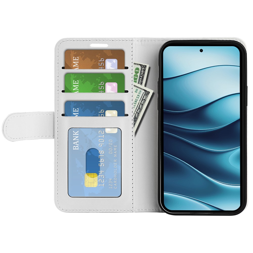  Xiaomi Redmi Note 14 4G Fodral Crazy Horse Läder Vit