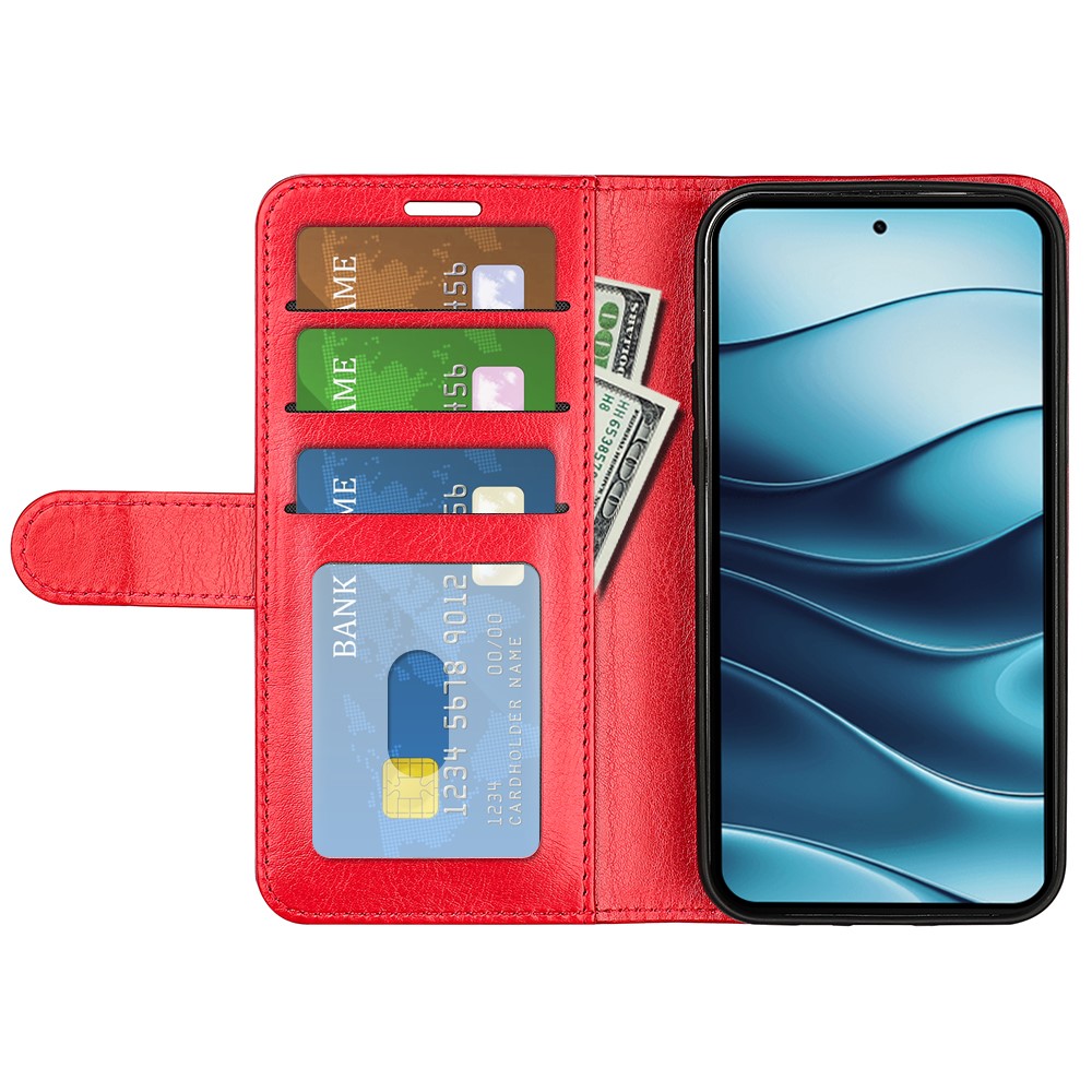  Xiaomi Redmi Note 14 4G Fodral Crazy Horse Läder Röd