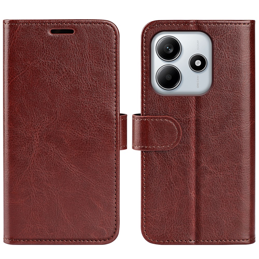  Xiaomi Redmi Note 14 4G Fodral Crazy Horse Läder Brun
