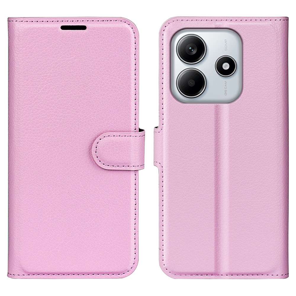  Xiaomi Redmi Note 14 4G Fodral Litchi Läder Ljus Rosa