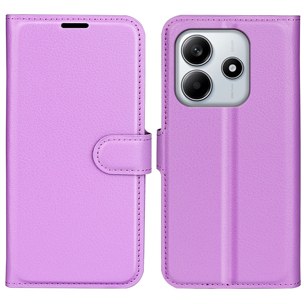  Xiaomi Redmi Note 14 4G Fodral Litchi Läder Lila