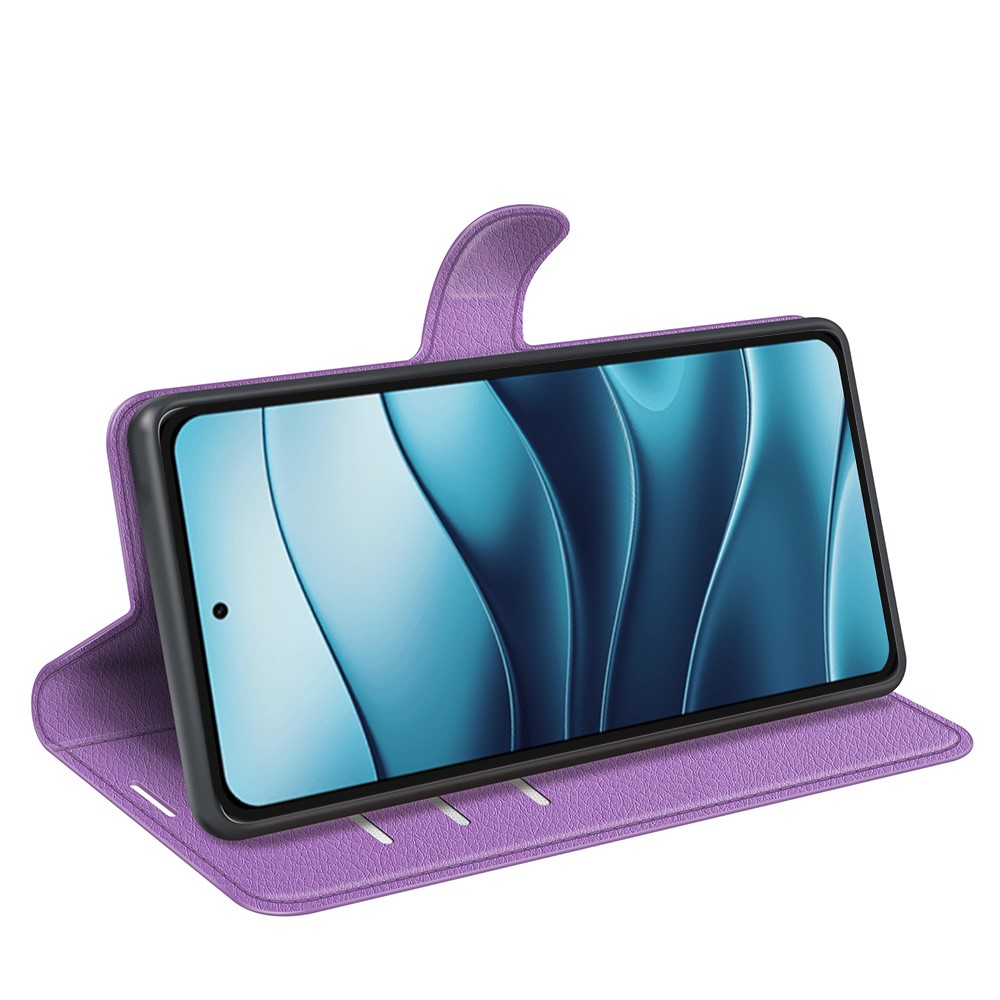  Xiaomi Redmi Note 14 4G Fodral Litchi Läder Lila