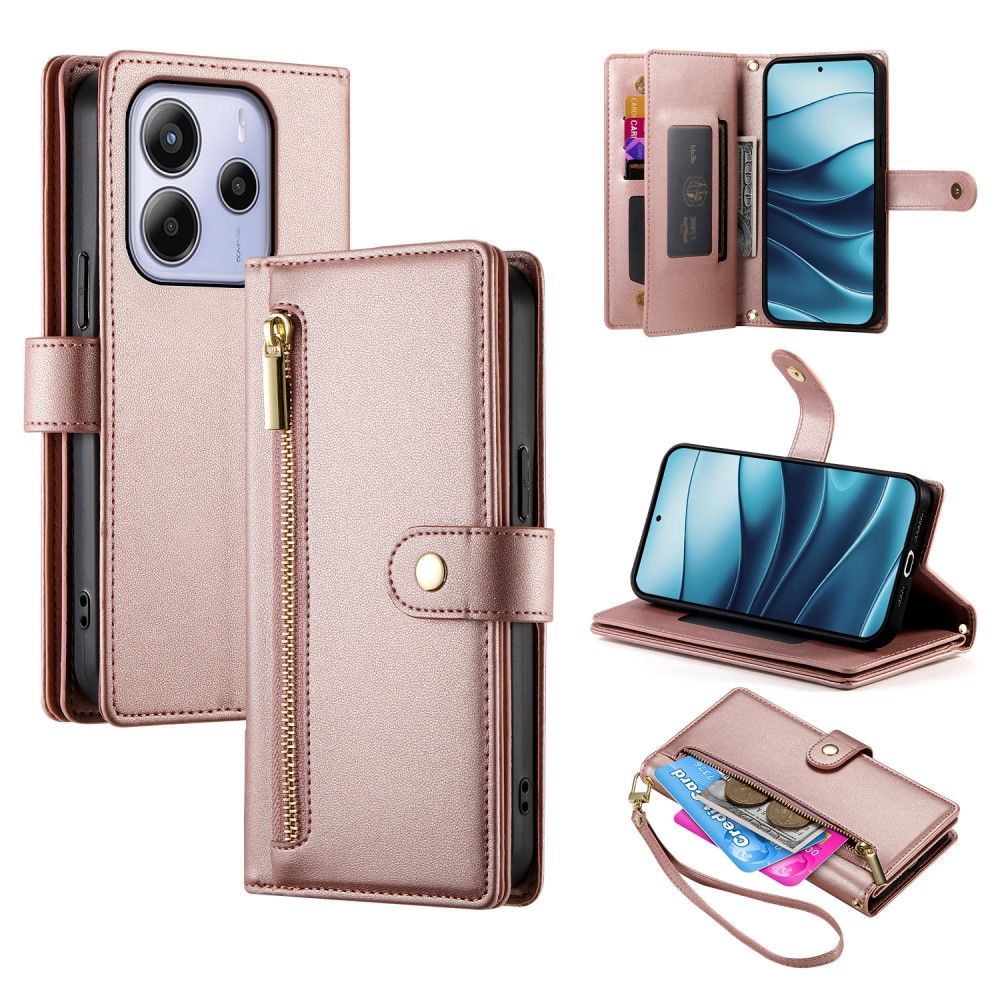  Xiaomi Redmi Note 14 4G Fodral Multifunktionell Roséguld