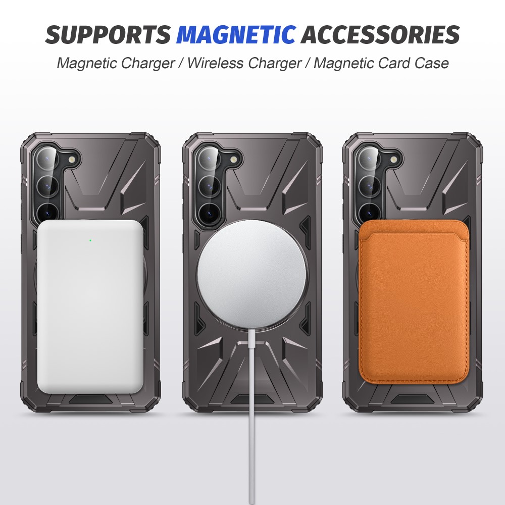  Samsung Galaxy S25/S24 Skal MagSafe Kickstand Hybrid Grå