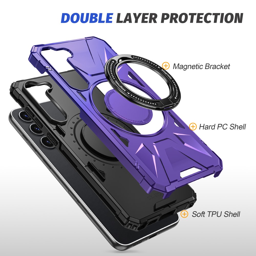  Samsung Galaxy S25/S24 Skal MagSafe Kickstand Hybrid Lila