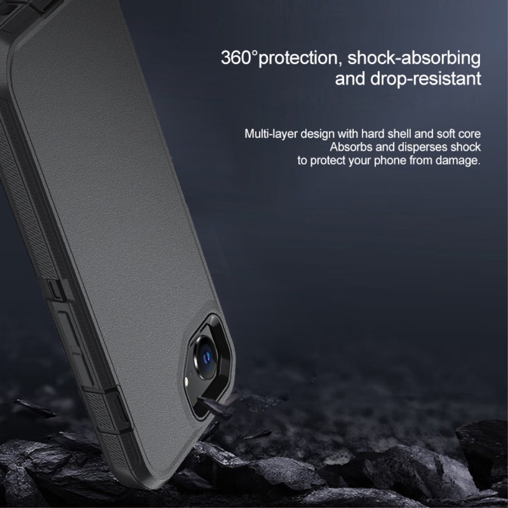  iPhone 17e/16e Skal Extreme Shockproof Hybrid Svart/Orange