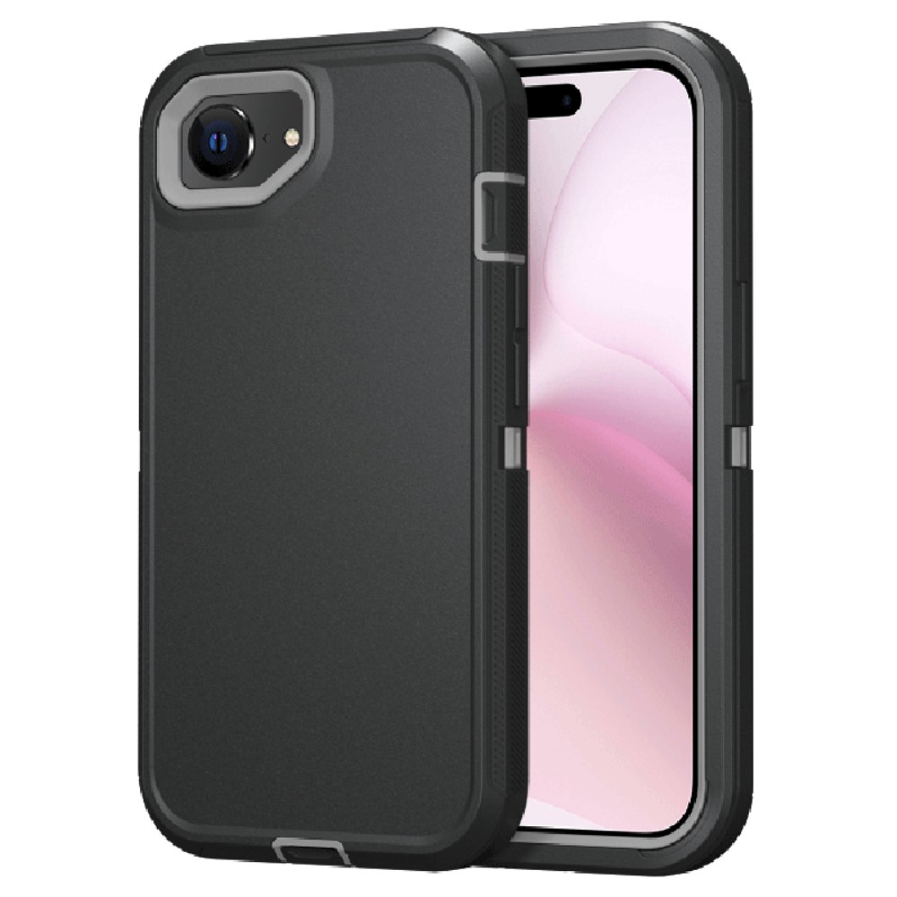  iPhone 17e / 16e Skal Extreme Shockproof Hybrid Svart/Grå