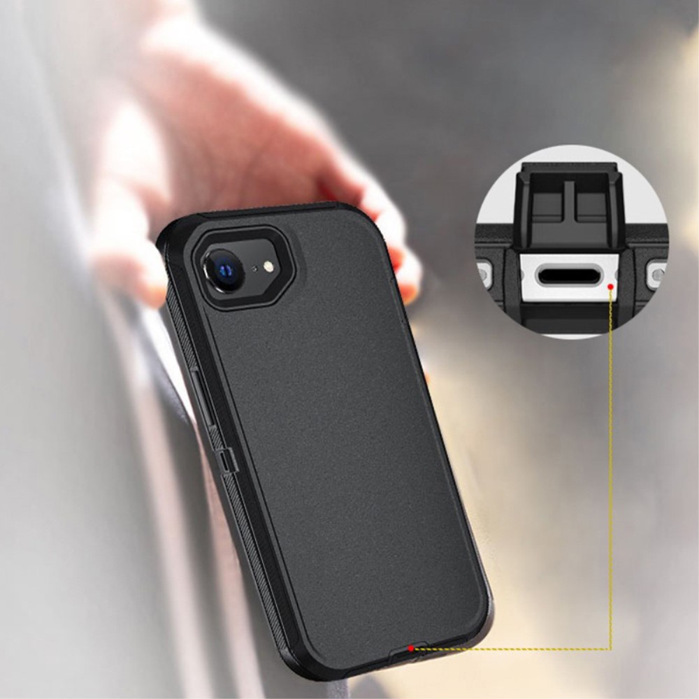  iPhone 17e / 16e Skal Extreme Shockproof Hybrid Svart/Grå