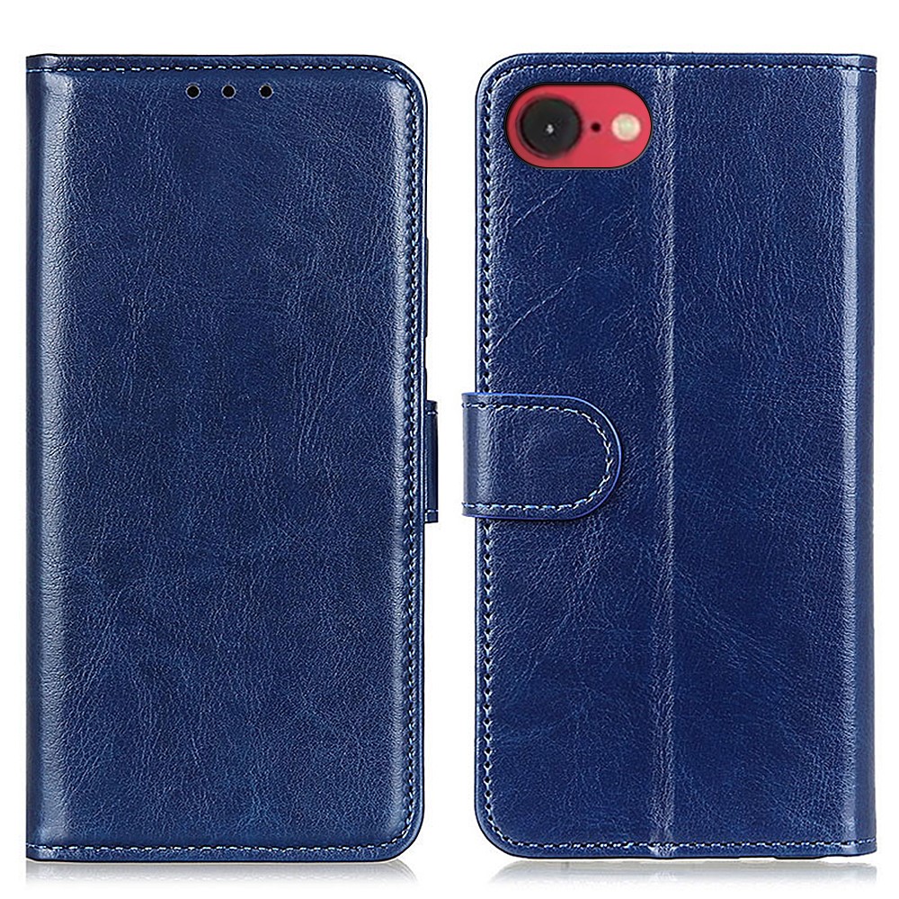  iPhone 17e / 16e Fodral Crazy Horse Läder Blå