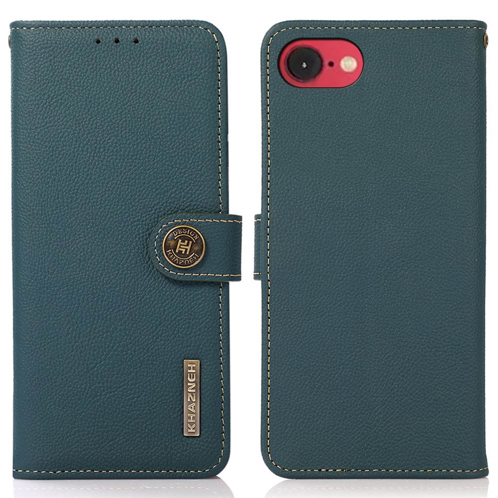 KHAZNEH KHAZNEH iPhone 17e / 16e Fodral Äkta Läder Grön