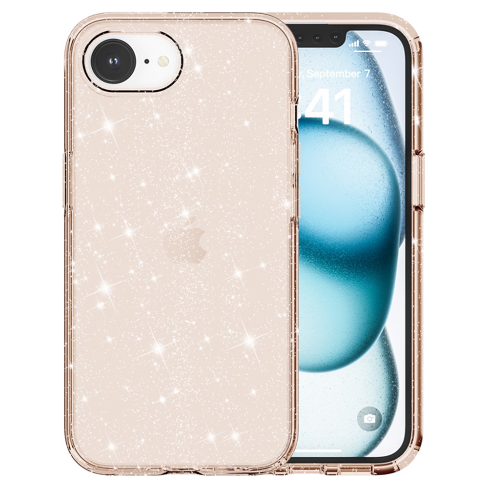  iPhone 17e / 16e Skal Glitter Shockproof Guld