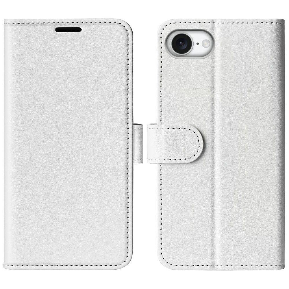  iPhone 17e / 16e Fodral Crazy Horse Läder Vit
