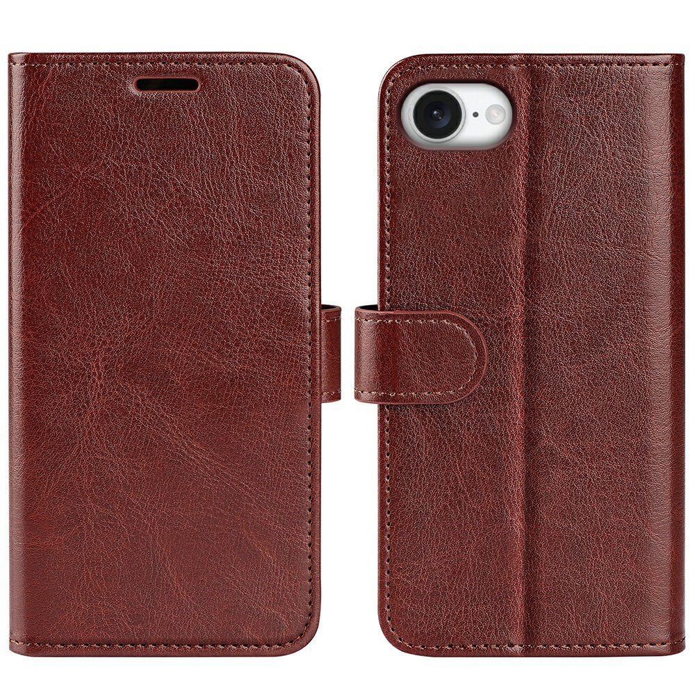  iPhone 17e / 16e Fodral Crazy Horse Läder Brun